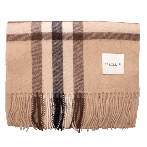 Herensjaal klassieke ruit beige